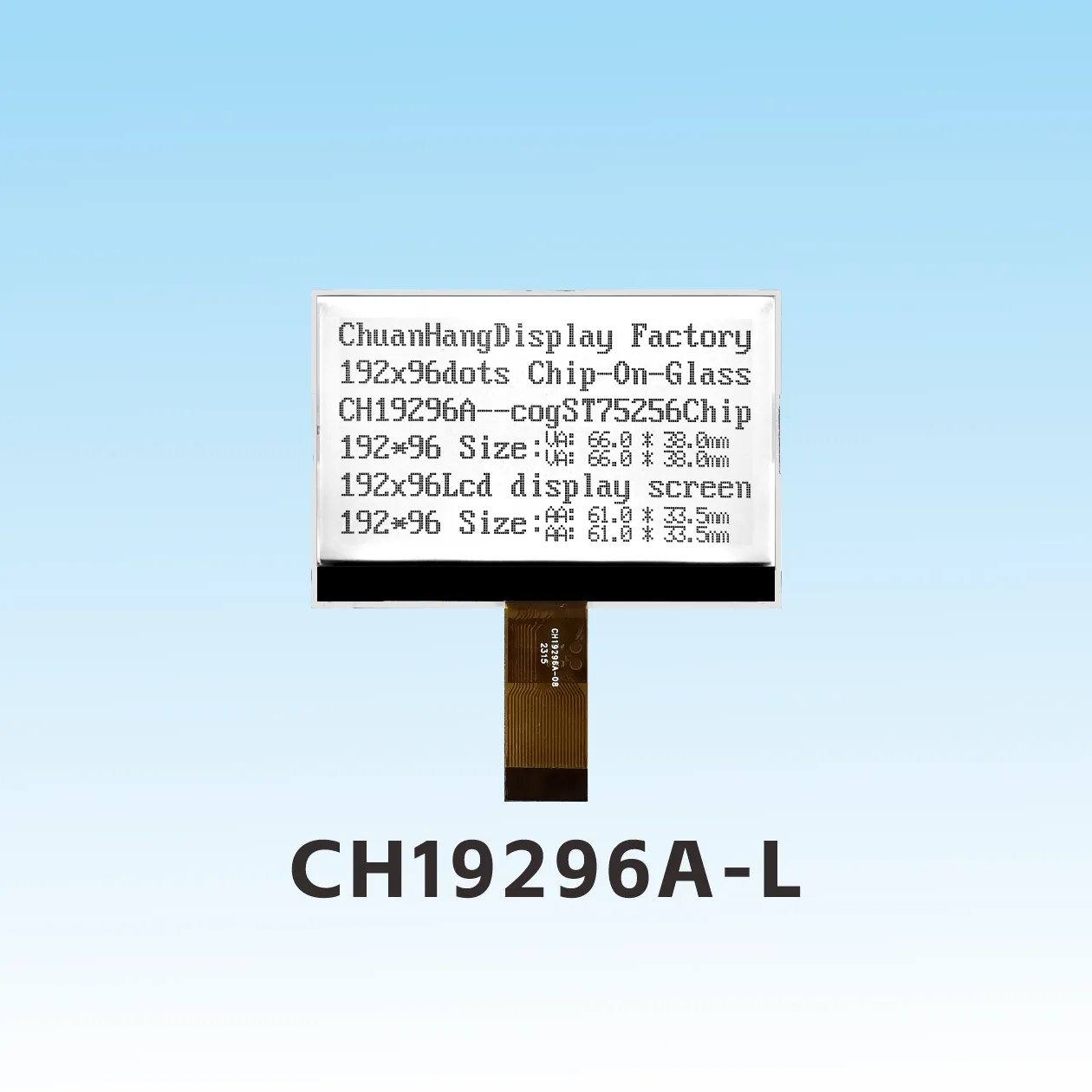 CH19296A-L (Version Plug-in) Affichage Graphique LCD 192x96
